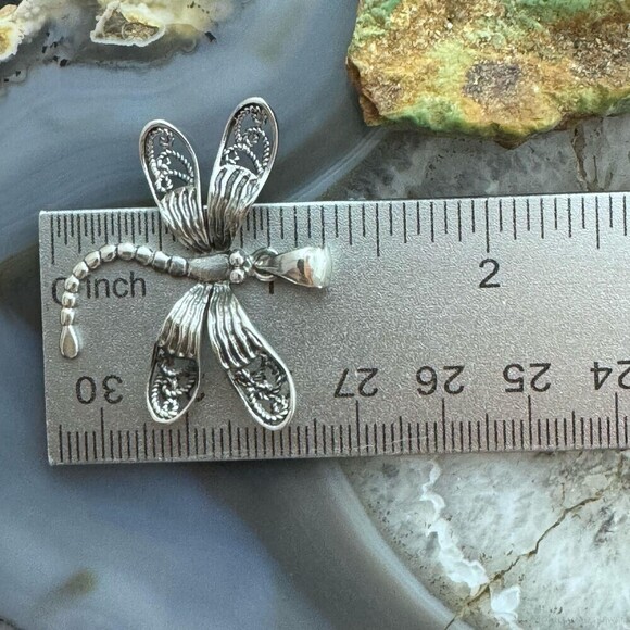 Sterling Silver Dragonfly Decorated Pendant For Women - Picture 10 of 10